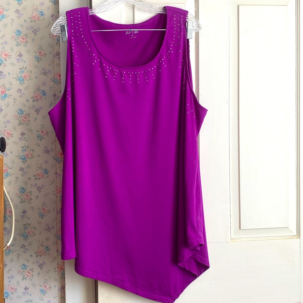 Purple Sleeveless Studded Apt 9 Blouse